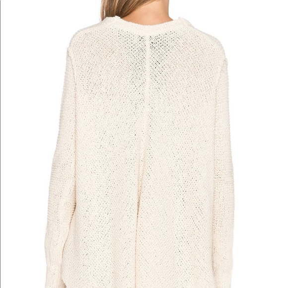 Free People Shark Hem Cardigan in Cream - Picture 3 of 4